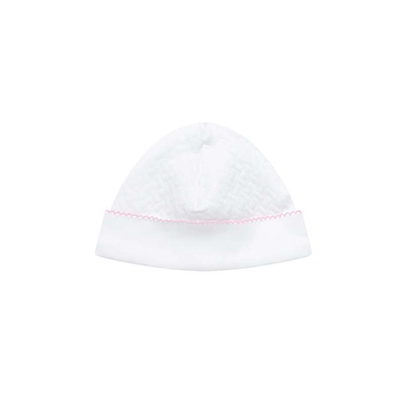 Nella Pima Nella Pima Pink Picot Trim Basket Weave Hat