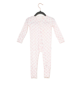The Uptown Baby The Uptown Baby Pink Clover Zipper Romper