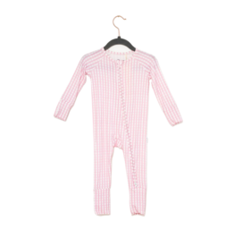 The Uptown Baby The Uptown Baby Pink Gingham Zipper Romper