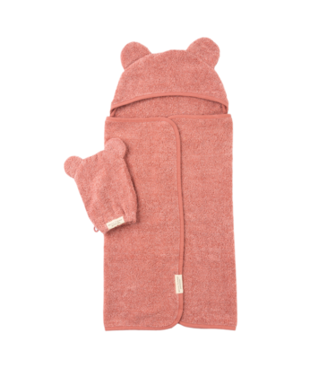 Bella Tunno Bella Tunno Hooded Towel + Wash Mitt Set - Watermelon
