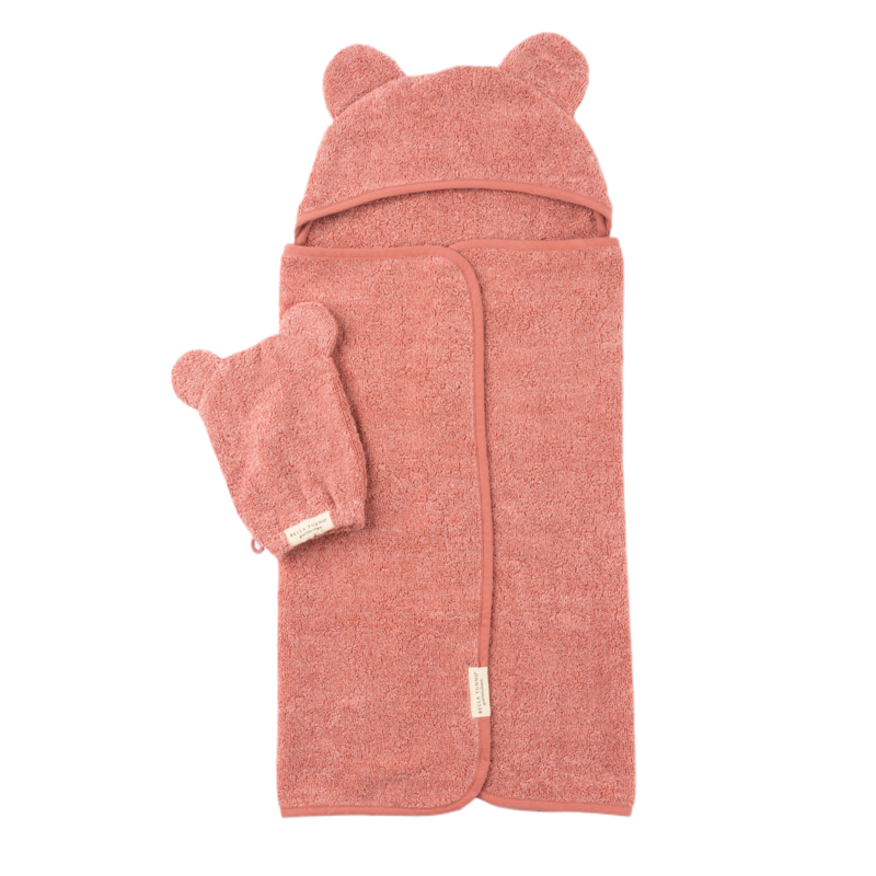Bella Tunno Bella Tunno Hooded Towel + Wash Mitt Set - Watermelon