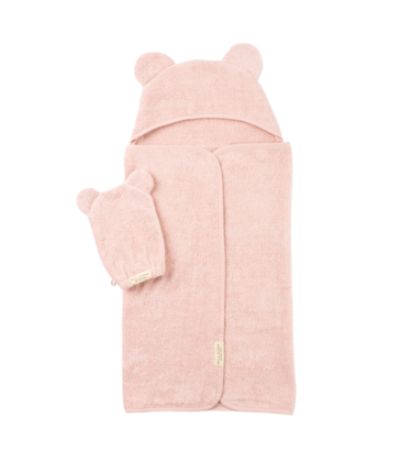 Bella Tunno Bella Tunno Hooded Towel + Wash Mitt Set - Blush