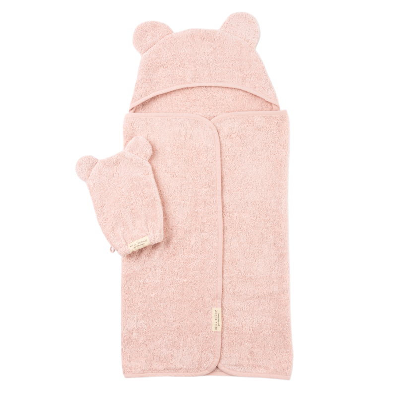 Bella Tunno Bella Tunno Hooded Towel + Wash Mitt Set - Blush