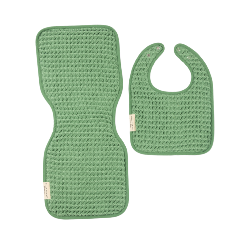 Bella Tunno Bella Tunno Reversible Bib + Burp Set - Seafoam