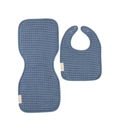 Bella Tunno Bella Tunno Reversible Bib + Burp Set - Rain