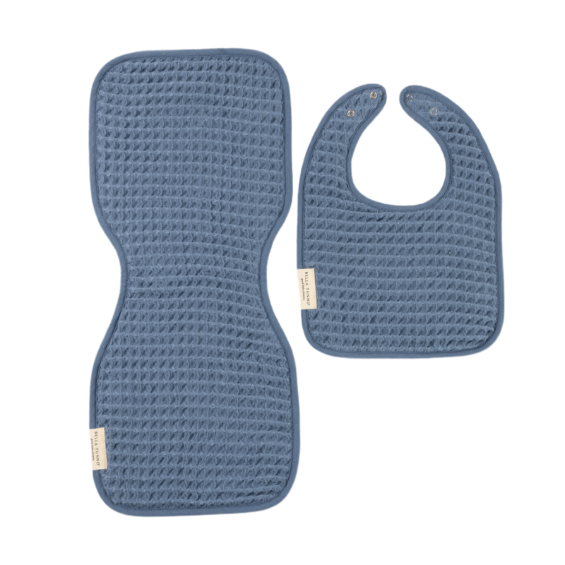 Bella Tunno Bella Tunno Reversible Bib + Burp Set - Rain