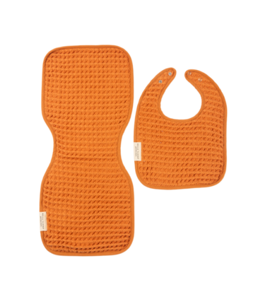 Bella Tunno Bella Tunno Reversible Bib + Burp Set - Pumpkin
