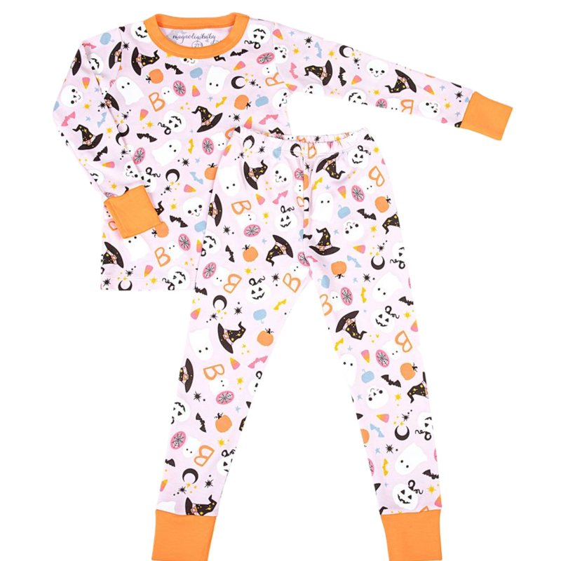 Magnolia Baby A Little Bit Batty Pink Long Pajamas