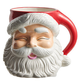 Raz Imports 8" Red Santa Container