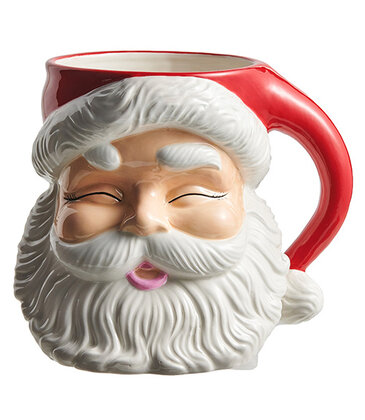 Raz Imports 8" Red Santa Container