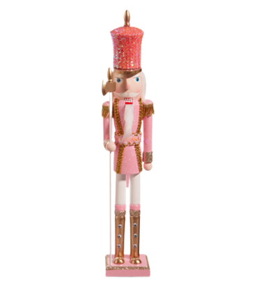 Raz Imports 18.5" Glittered Light Pink Nutcracker