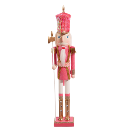 Raz Imports 18.5" Glittered Hot Pink Nutcracker