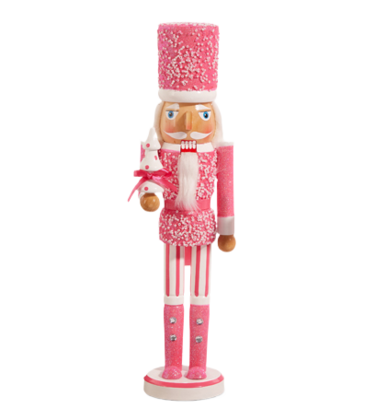 Raz Imports 15.5" Hot Pink Nutcracker