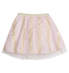Bisby Bisby Pink Metallic Stripes/Stars Tulle Circle Skirt