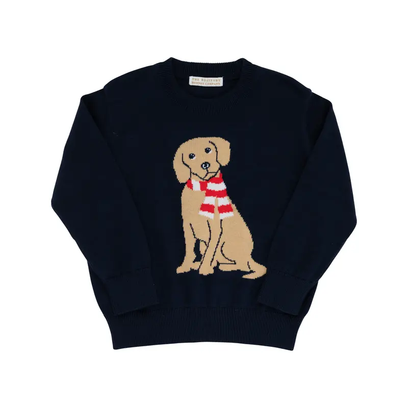 The Beaufort Bonnet Company TBBC Isaac's Intarsia Sweater - Nantucket Navy/Dog