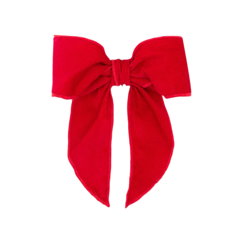 Wee Ones Wee Ones Medium Corduroy Red Fancy Tails Bow