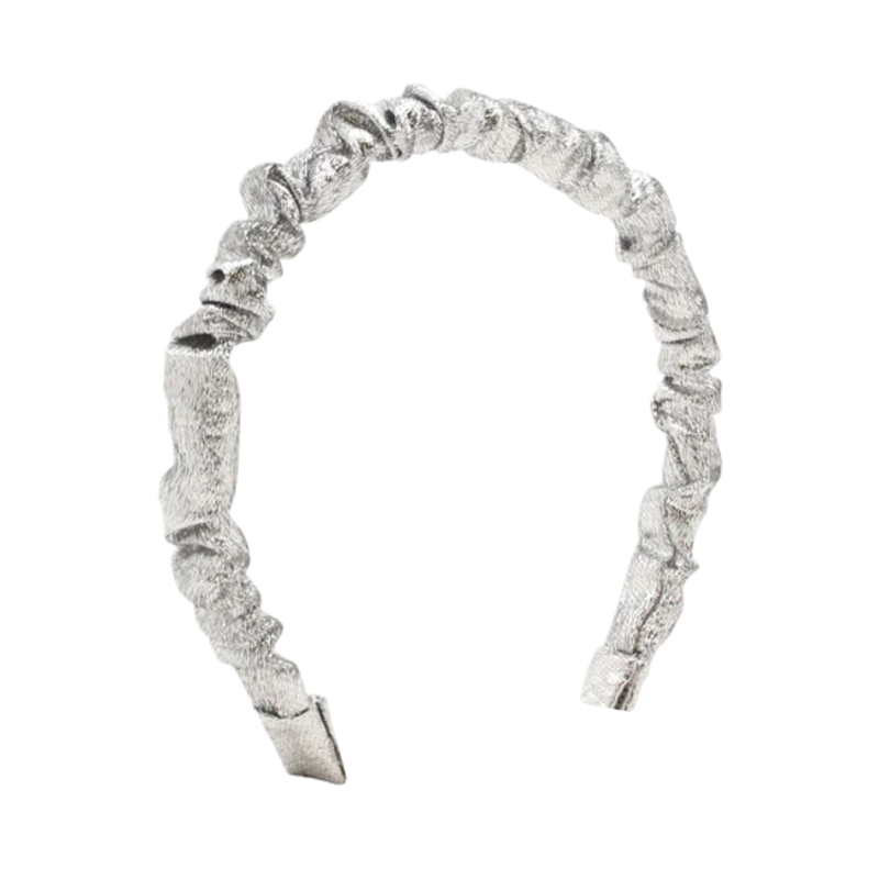 Wee Ones Wee Ones Silver Metallic Ruffle Headband
