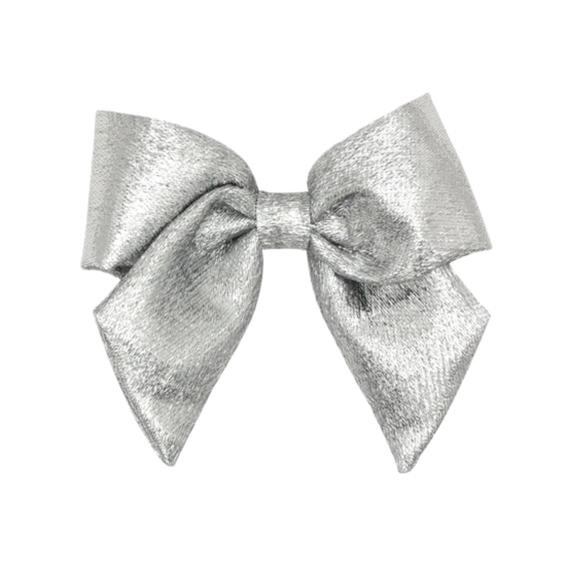Wee Ones Wee Ones Medium Silver Metallic Bow