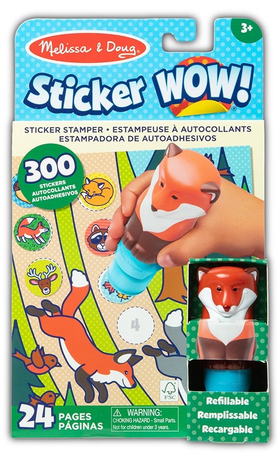 Recharge Autocollants Melissa & Doug Sticker WOW - 200 Autocollants Animaux + Bloc Activité 24 Pages