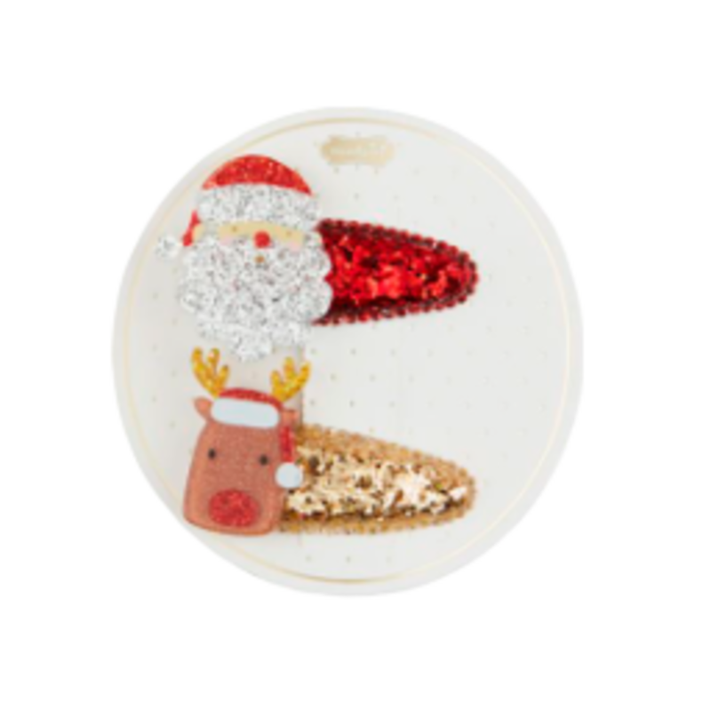 Mud Pie Mud Pie Santa/Reindeer Hair Clip Set