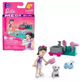 Mega Barbie Puppy Bathtime Building Kit Toy