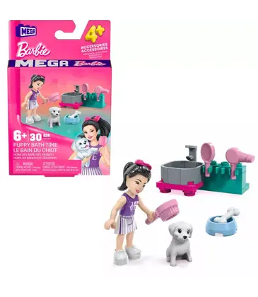 Mega Barbie Puppy Bathtime Building Kit Toy