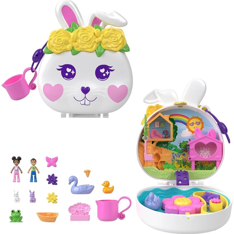 Polly Pocket Flower Garden Bunny Compact Playset