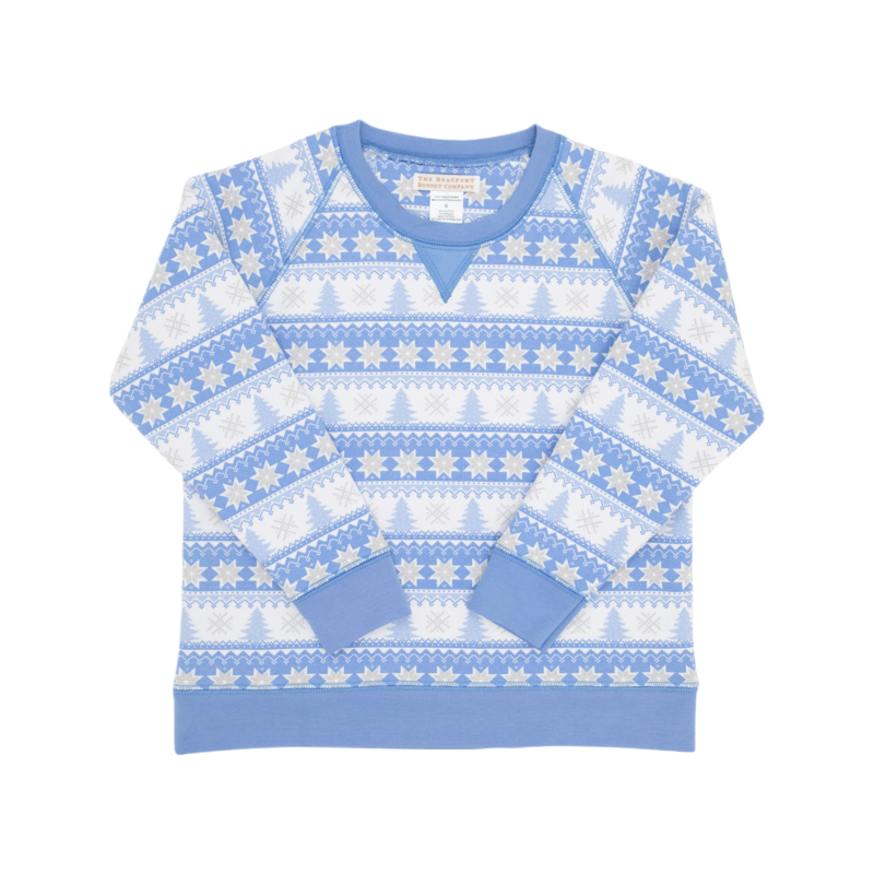 The Beaufort Bonnet Company TBBC Smitty Sweatshirt - Fairisle Flurries Blue