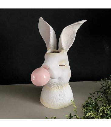 December Diamonds 12" Bunny Blowing Bubble Vase