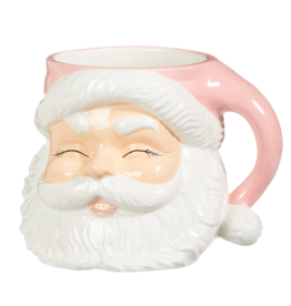 Raz Imports 8" Pink Santa Container