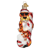 Old World Christmas Chester Cheetah on Candy Cane Ornament