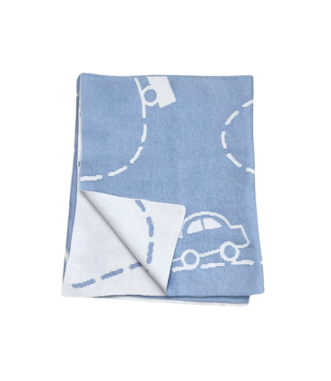 Luigi Luigi Sky Blue Car & Truck on Road Blanket