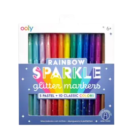 Ooly Ooly Rainbow Sparkle Glitter Markers - Set of 15
