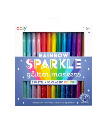 Ooly Ooly Rainbow Sparkle Glitter Markers - Set of 15