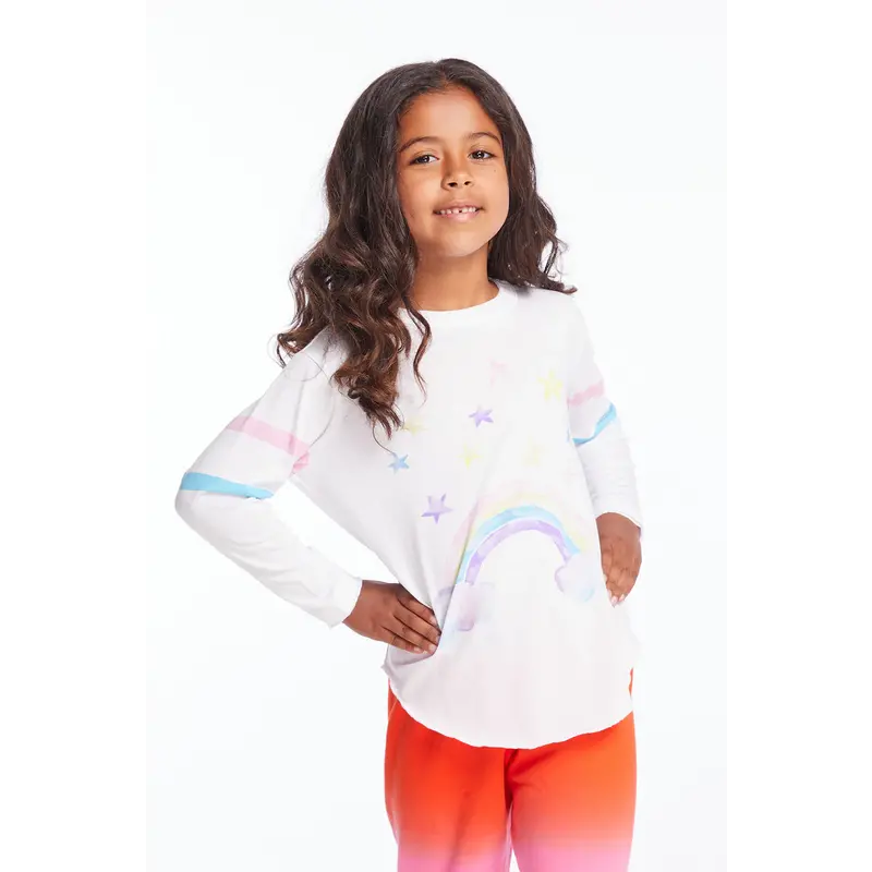 Chaser Chaser Rainbow Watercolor LS Tee