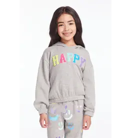 Chaser Chaser Glitter Smiley Pullover Hoodie