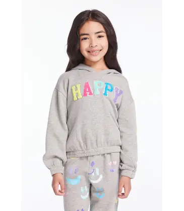 Chaser Chaser Glitter Smiley Pullover Hoodie