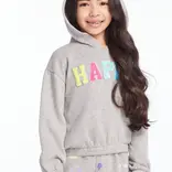 Chaser Chaser Glitter Smiley Pullover Hoodie