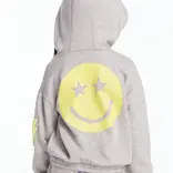 Chaser Chaser Glitter Smiley Pullover Hoodie