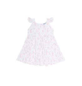 Nella Pima Nella Pima Pink Bunny Toile Ruffle Dress