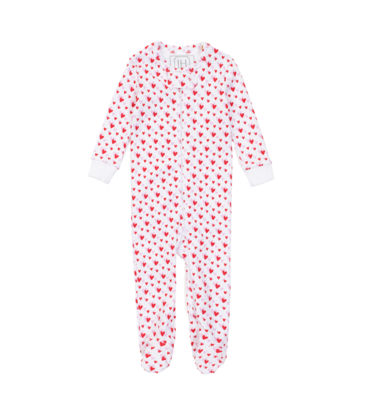 Lila + Hayes Lila + Hayes Parker Zipper Pajama - Heart to Heart