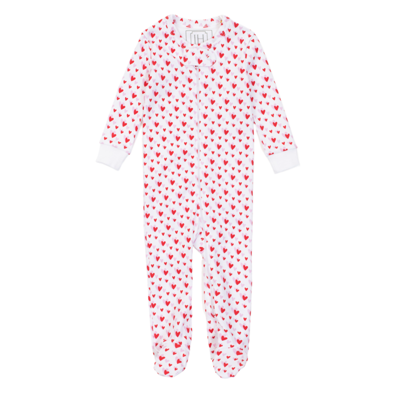 Lila + Hayes Lila + Hayes Parker Zipper Pajama - Heart to Heart