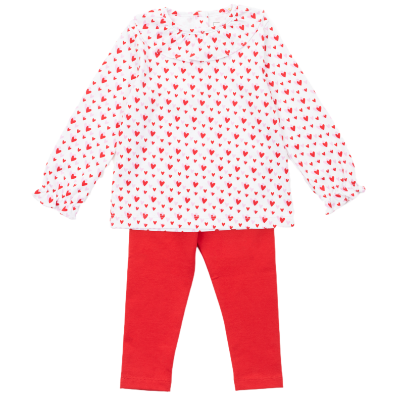 Lila + Hayes Lila + Hayes Lulu Legging Set - Heart to Heart