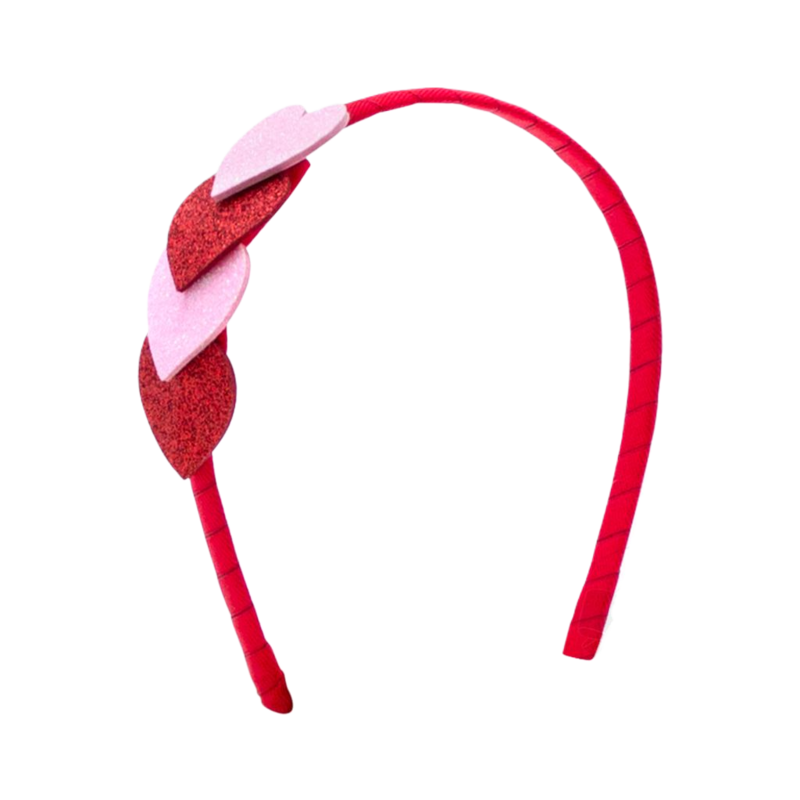 Wee Ones Wee Ones Valentine Overlapping Hearts Glitter Headband