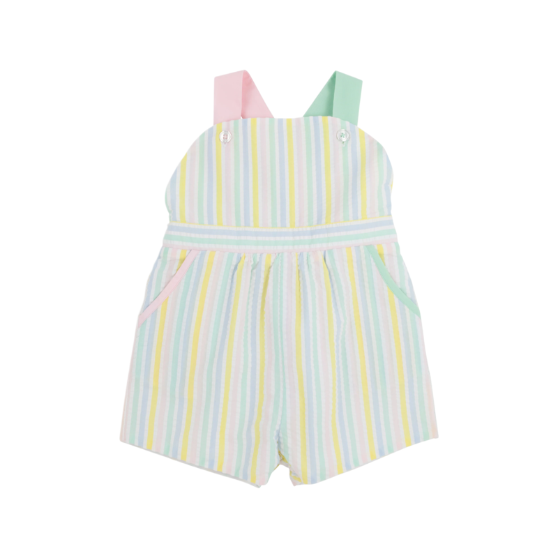 The Beaufort Bonnet Company TBBC Ruthie Romper - Siesta Key Seersucker