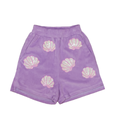 Belle Cher Belle Cher Lavender Terry Cloth Seashell Shorts