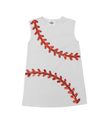 Belle Cher Belle Cher White Baseball Dress