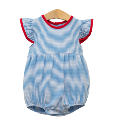 Trotter Street Kids Trotter Street Kids Lucy Bubble - Cornflower Stripe/Red