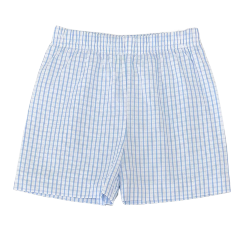 Zuccini Zuccini Leo Short - Seaside Windowpane Seersucker