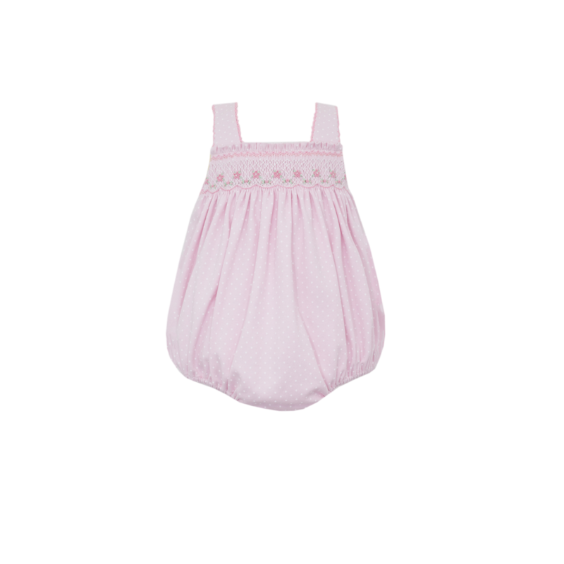 Petit Bebe Petit Bebe Pink/White Polka Dot Corine Bubble